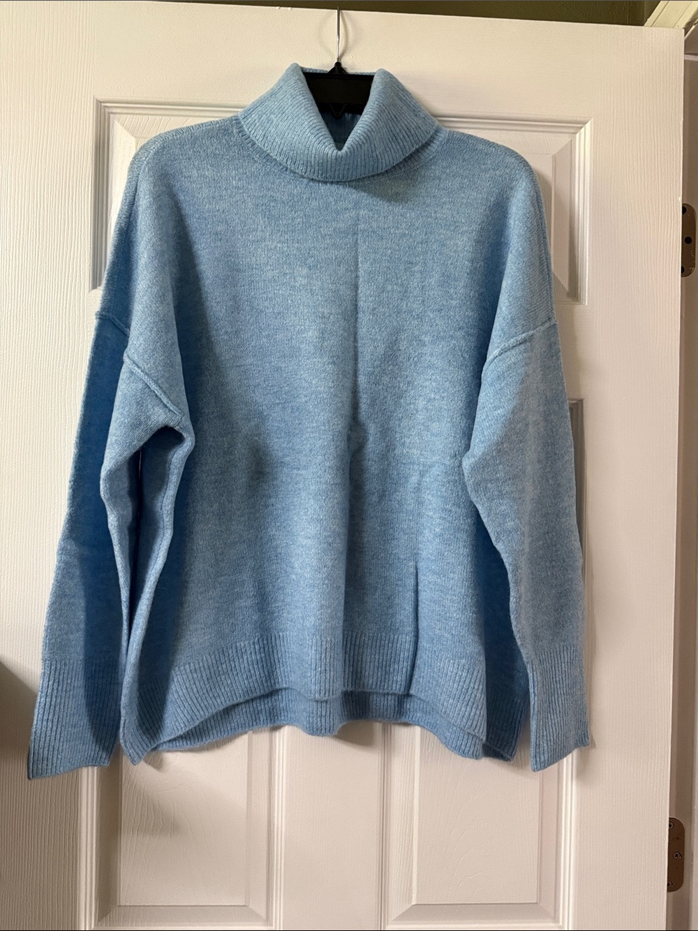 Light Blue Super Soft Turtleneck Sweater for Women
